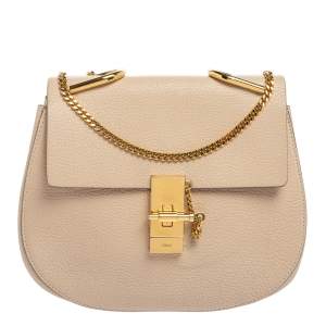 Pre Owned Chloé Cream Leather Medium Drew Shoulder Bag