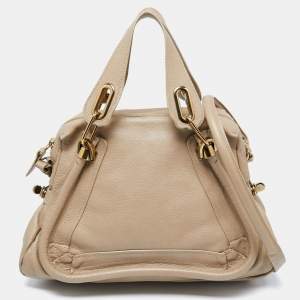 Pre Owned Chloe Beige Leather Medium Paraty Satchel