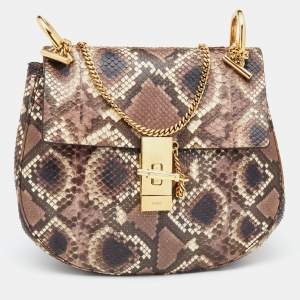 Pre Owned Chloe Multicolor Python Medium Drew Shoulder Bag