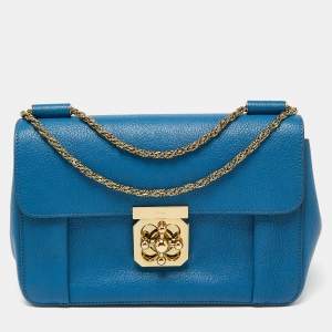 Pre Owned Chloe Blue Leather Medium Elsie Shoulder Bag
