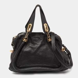 Pre Owned Chloe Black Leather Medium Paraty Satchel