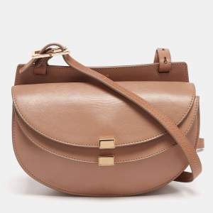Pre Owned Chloe Beige Leather Mini Georgia Crossbody Bag