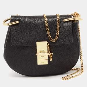 Pre Owned Chloe Black Leather Small Drew Shoulder Bag