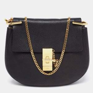 Pre Owned Chloe Black Leather Medium Drew Shoulder Bag