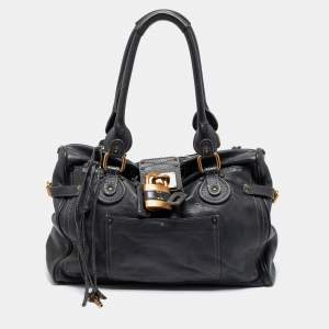 Chloe Dark Grey Leather Large Paddington Tote