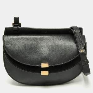 Pre Owned Chloe Black Leather Mini Georgia Crossbody Bag