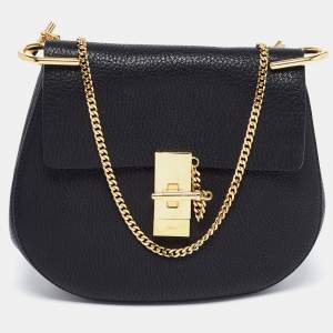 Pre Owned Chloe Black Leather Medium Drew Shoulder Bag