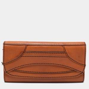 Chloe Brown Leather Continental Wallet
