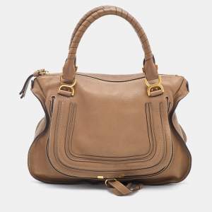 Pre Owned Chloe Grey Leather Large Marcie Shoulder Bag