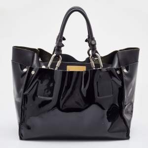 Pre Owned Chloe Black Patent Leather Cyndi Tote