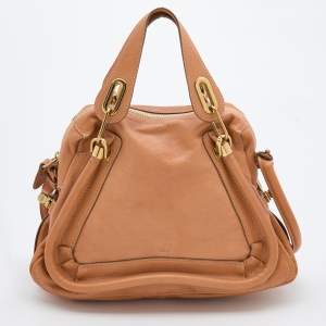 Pre Owned Chloe Brown Leather Medium Paraty Satchel