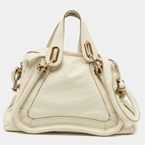 Chloe Cream Leather Paraty Satchel
