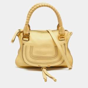 Chloe Yellow Leather Medium Marcie Shoulder Bag