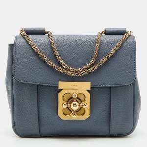 Chloé Grey Leather Small Elsie Shoulder Bag