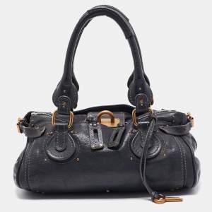 Pre Owned Chloe Navy Blue Leather Medium Paddington Satchel