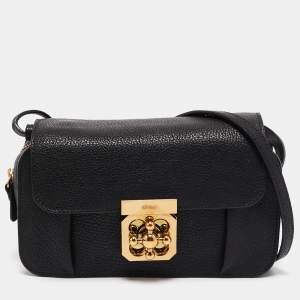 Pre Owned Chloe Black Leather Elsie Crossbody Bag
