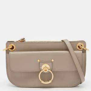 Pre Owned Chloe Grey Leather Tess Crossbody Bag