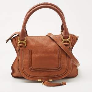 Pre Owned Chloe Brown Leather Medium Marcie Top Handle Bag
