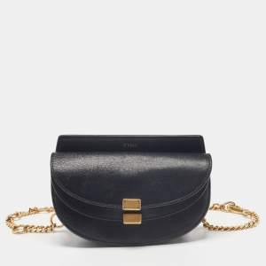 Chloe Black Leather Georgia Convertible Belt Bag