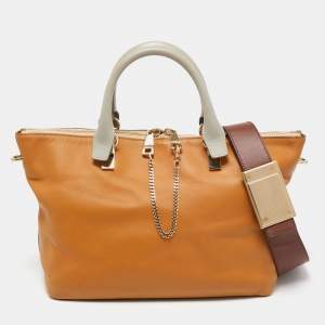 Pre Owned Chloe Tan/Brown Leather Medium Baylee Tote