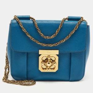 Chloe Blue Leather Small Elsie Shoulder Bag