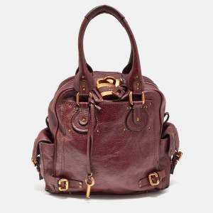 Pre Owned Chloé Burgundy Leather Paddington Satchel