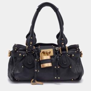 Pre Owned Chloe Black Leather Medium Paddington Satchel