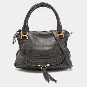 Chloe Black Leather Medium Marcie Shoulder Bag