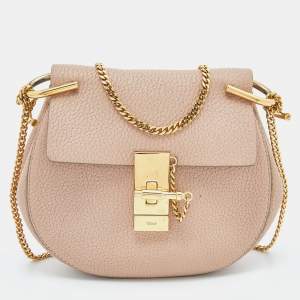 Chloe Pink Leather Small Drew Shoulder Bag