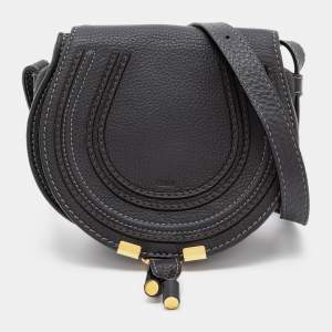 Chloe Black Leather Mini Marcie Crossbody Bag
