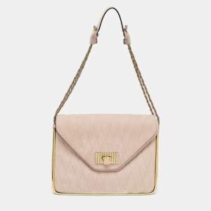 Pre Owned Chloe Dusty Pink Suede Medium Sally Flap Shoulder Bag