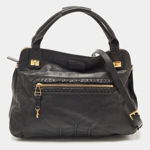 Pre Owned Chloe Black Leather Margaret Shoulder Bag