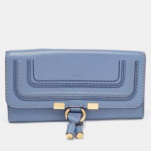 Chloe Blue Leather Marcie Continental Wallet