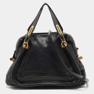 Pre Owned Chloe Black Leather Medium Paraty Shoulder Bag