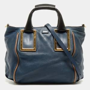 Chloe Navy Blue Leather Ethel Tote