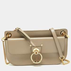 Pre Owned Chloe Grey Leather Tess Crossbody Bag