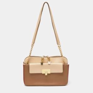 Chloe Tri Color Leather Chain Shoulder Bag