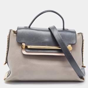 Pre Owned Chloe Tri Color Leather Medium Clare Shoulder Bag
