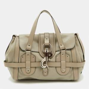 Chloe Grey Leather Kerala Satchel