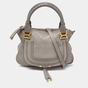 Chloe Grey Leather Medium Marcie Satchel