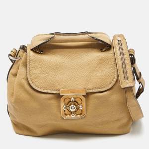 Chloe Beige Leather Elsie Top Handle Bag