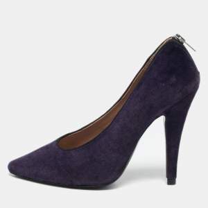 Chloe Purple Velvet Zip Detail Pumps Size 37