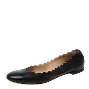 Chloe Black Leather Ballet Flats Size 36.5