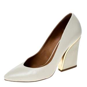 Pre Owned Chloe Beige Leather Beckie Pumps Size 39