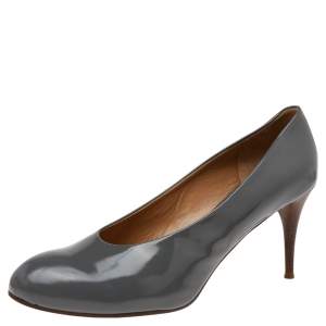Pre Owned Chloe Grey Patent Leather Pumps Size 41