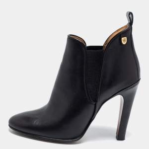 Pre Owned Chloe Black Leather Ankle Booties Size 40