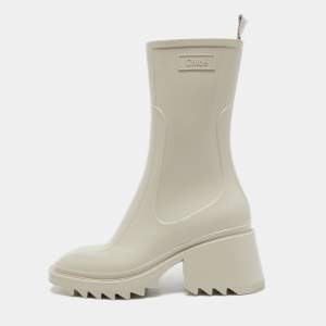 Chloe Grey Rubber Betty Rain Boots Size 36