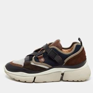 Chloe Multicolor Mesh And Suede Sonnie Low Top Sneakers Size 38