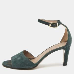 Chloe Green Suede Ankle Strap Sandals Size 38