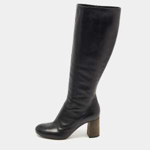 Chloe Black Leather Knee Length Boots Size 35